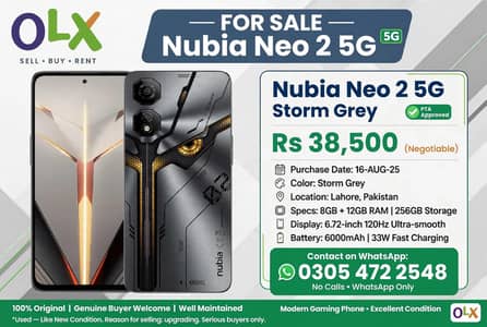 Nubia Neo 2 5G - Storm Grey - For Sale - Lahore