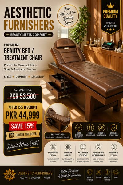 Bed|Saloon Bed | Spa Bed | Beauty Therapy Bed | Facial & Spa Bed