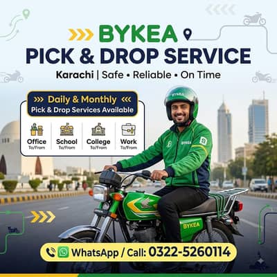 Karachi Pick & Drop Service | Bykea Bike Ride | Safe & Affordable