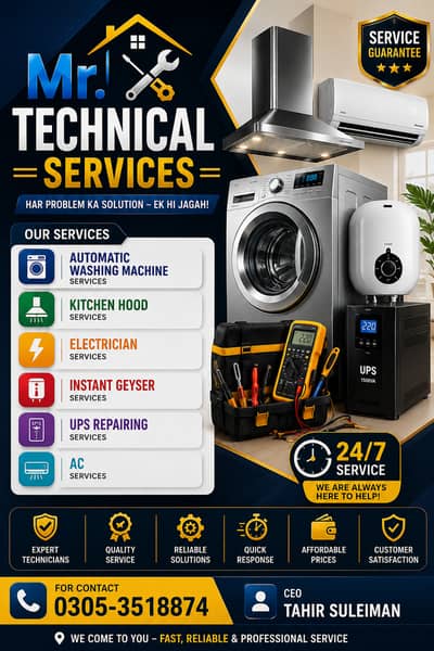 Mr Technical Service –  Ac repairing and installation, auto machine