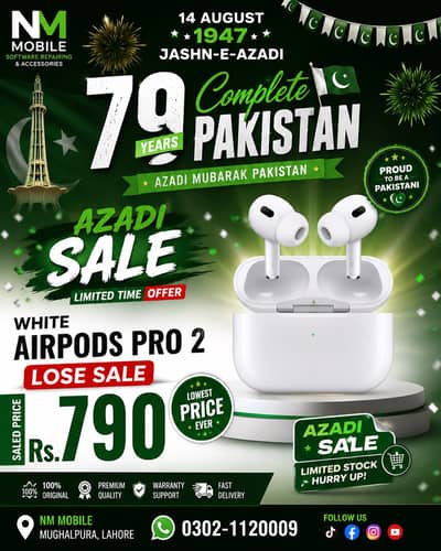 Azadi Sale AirPods Pro 2 | Premium Quality | Limited Time Offer