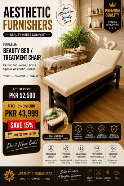 Bed|Saloon Bed | Spa Bed | Beauty Therapy Bed | Facial & Spa Bed