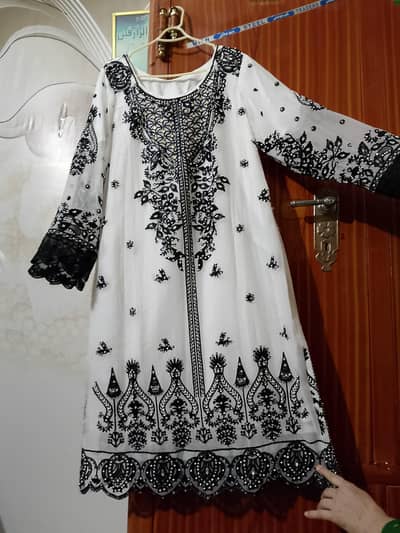 Beautiful white full Embroided dress