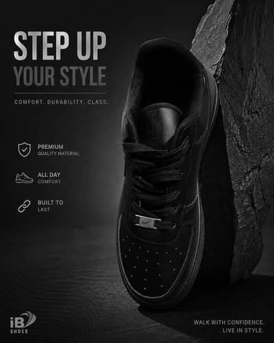 Premium Black Casual Sneakers – Classic & Stylish