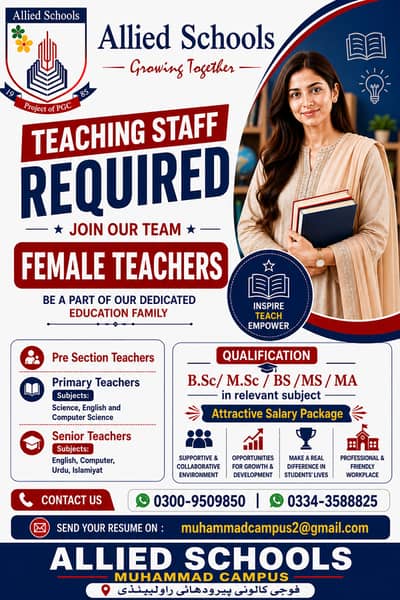 FEMALE TEACHING STAFF FOR GIRLS COLLEGE
