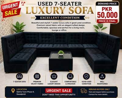 Used 7-Seater Luxury Sofa – Urgent Sale