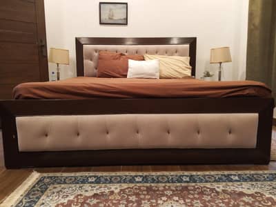 king size bed set with side tables and mattress