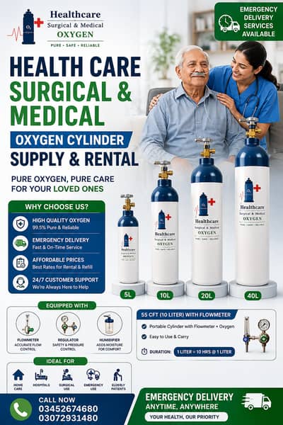 Medical Oxygen Cylinder Supply & Rental Home Delivery Karachi