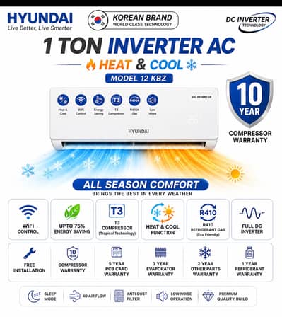 Hyundai Breeze Series 1 Ton DC Inverter AC (Model HAC-12KBZ)