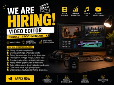YouTube Podcast & Documentary Video Editor – Long-Term Work