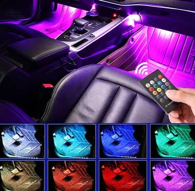Car Interior LED Ambient Strip Lights With Remote & Music Sync - 12V M