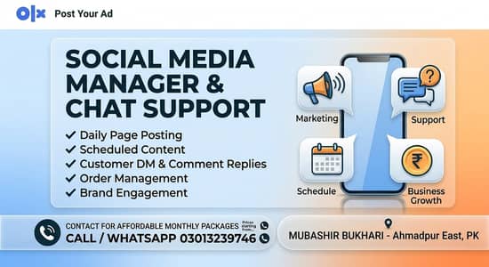 Social Media Manager & Chat Support Services