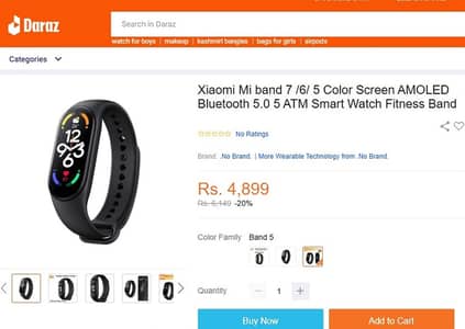Smart Band 7 Watch , Fitness & Heath Tracker 1.62" Amoled Display New