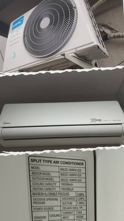Midea xtreme plus 1.5 ton - Model: MSEZ2C-18HRFN1-QC6 - Wifi Smart App