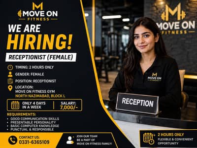 Need a female receptionist for gym
