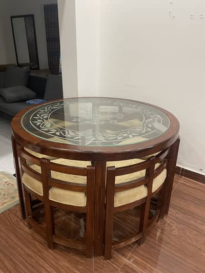 Premium Chiniot Wooden Dining Table Set with 6 chairs