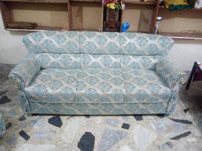 7-Seater Sofa Set (3-Seater + 2 Single Chairs) - Good Condition