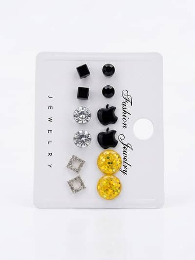 Fashion Earrings Studs Set of 6 Pairs