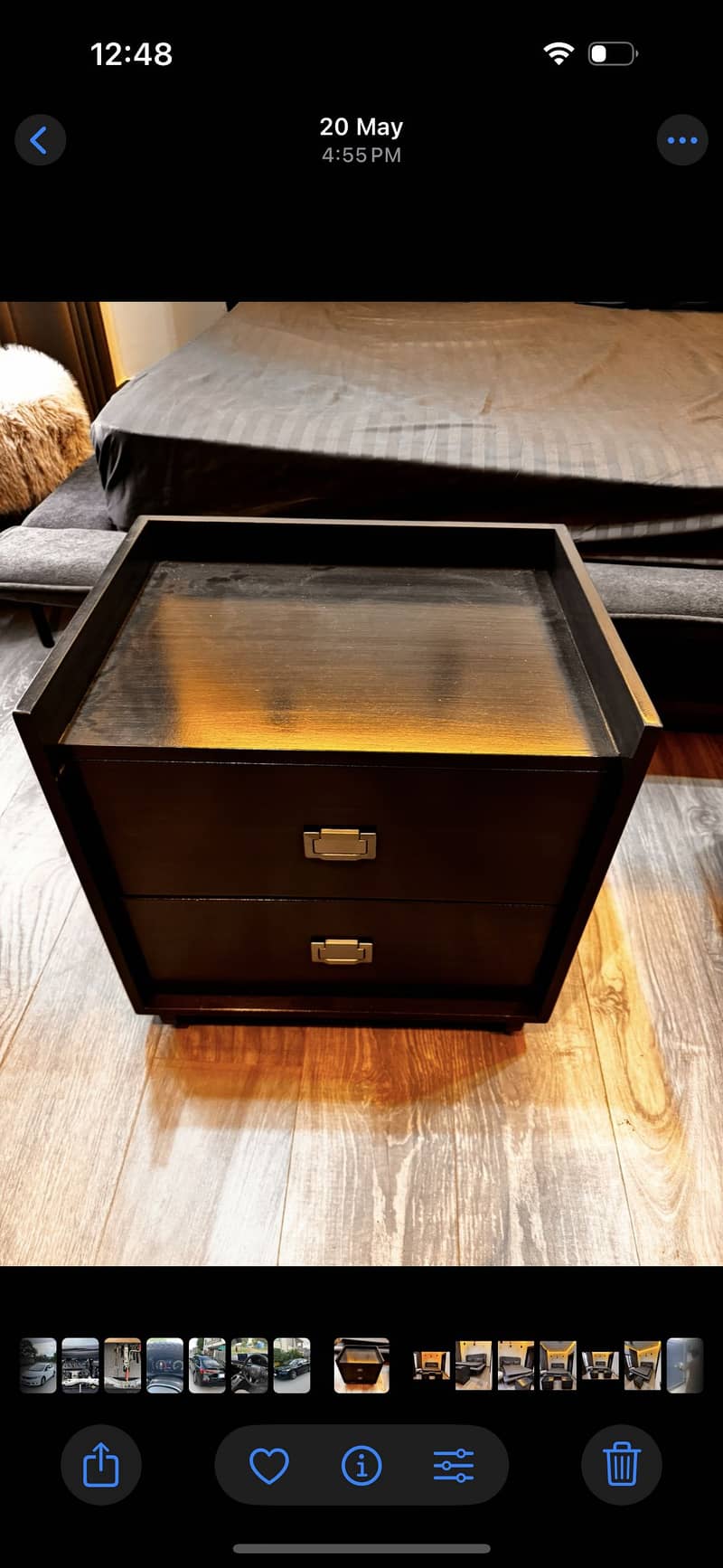 Solid bed with side tables up for grab 1