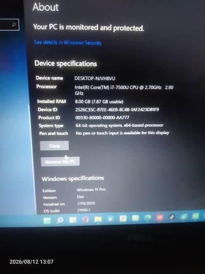 Dell laptop core i7 7500 2gb graphic best for use urgent sale