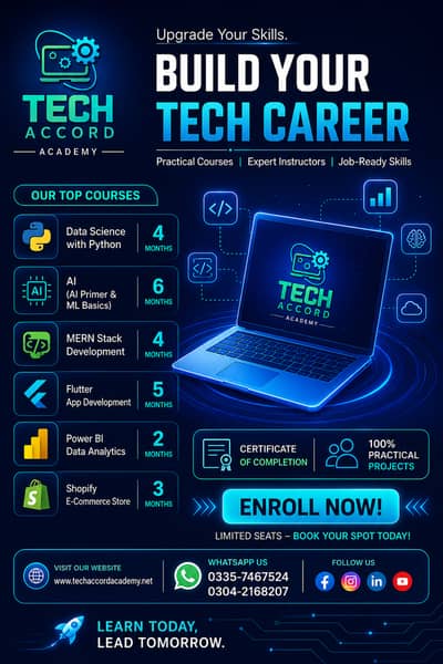 Professional IT Courses in Karachi | AI, Python, Flutter, MERN, Power