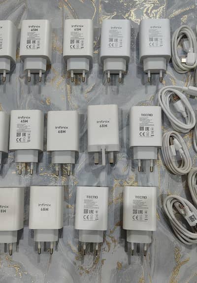 Infinix Tecno 33 45 68 70 WATT Charger with Cable 100% original