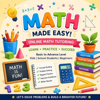 Math Tutor for 9th & 10th Class (Science & Arts)