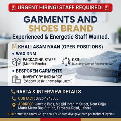 csr + packiging + inventory incharge