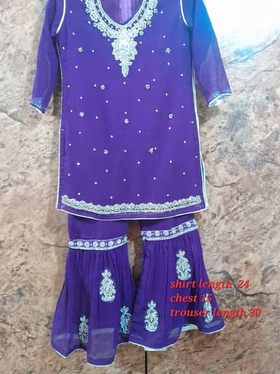 royal purple handwork Gharara