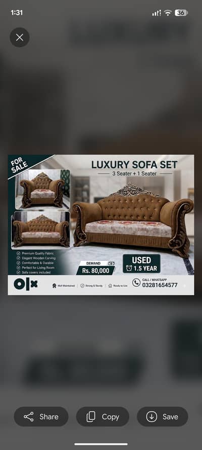 Luxury Sofa Set – Excellent Condition Modern 6 Seater Sofa Set