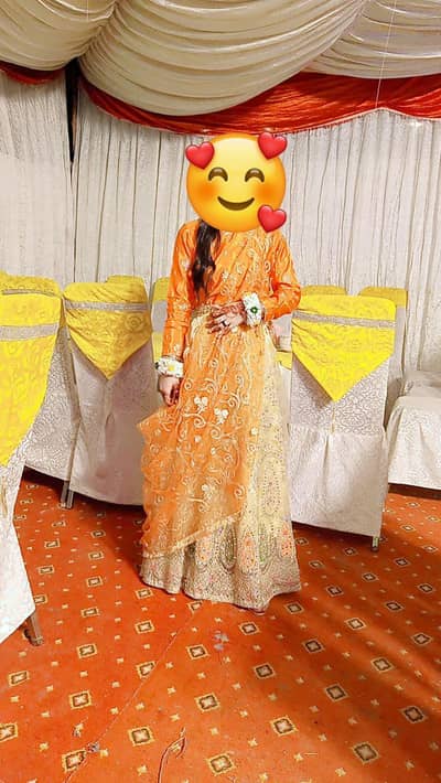 Beautiful Orange/ Golden lehnga choli
