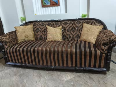 5 seater sofa set in pure wood