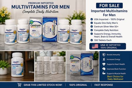 Original Equate & Centrum Men’s Multivitamins – USA Imported
