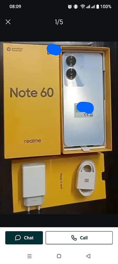 Realme Not 60 4+4/128gb with complete box