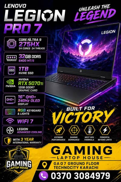Legion 7 Pro | RTX 5070ti | Core Ultra 9 275HX | GLH