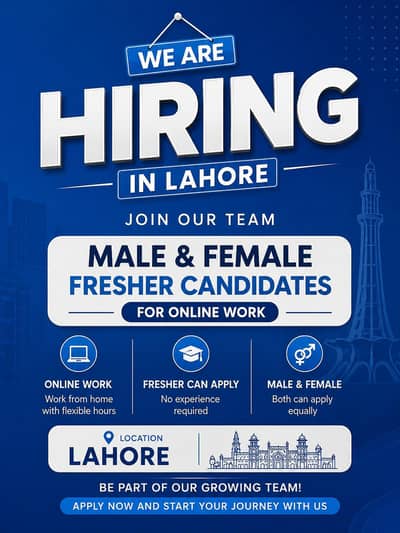 We are hiring  hiring staff male and female
