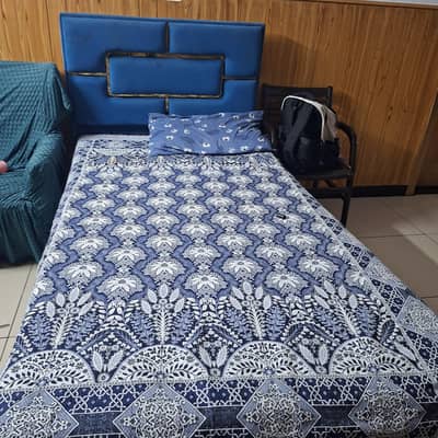 blue single bed
