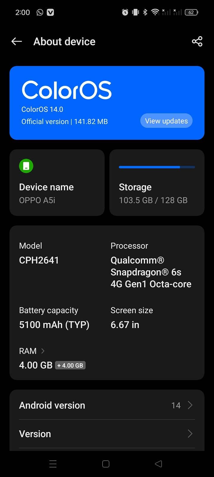 OPPO A5i CPH 1