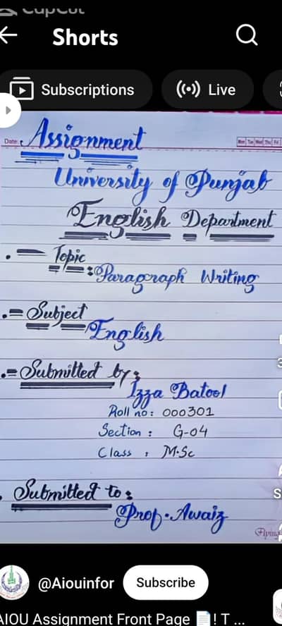 Assignment writing