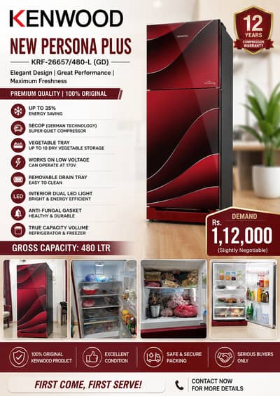 Kenwood 18 CFT New Persona Plus Refrigerator (480 L) - Like New