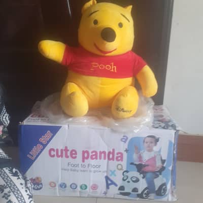 Panda design New Ride-on Car Toy With 15 inch Pooh For kids