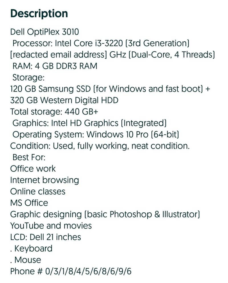 Dell OptiPlex 3010 Computer System 3