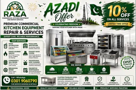 Azadi Offer – Kitchen Equipment Repair & Services | 10% OFF