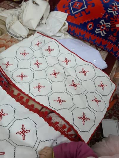 Bed sheet hand work stitches