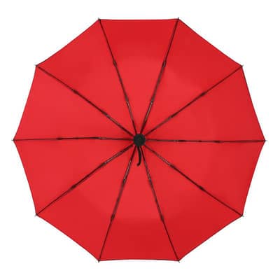 automatic folding business umbrella large black red double layer