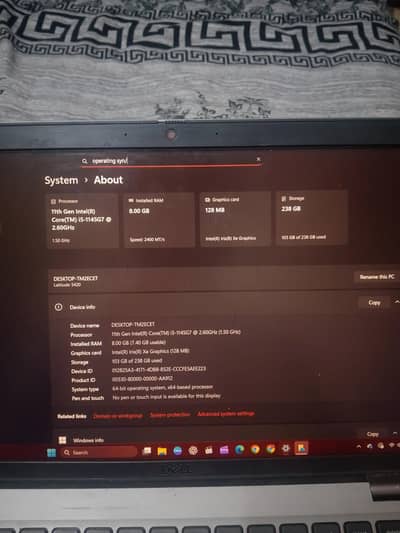 dell Latitude 5420 11 Gen laptop with 128 mb graphic card
