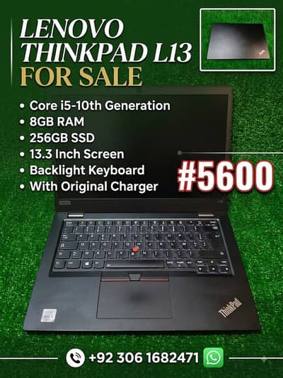 Lenovo ThinkPad L13 Core i5 10th Gen 8GB RAM 256GB SSD