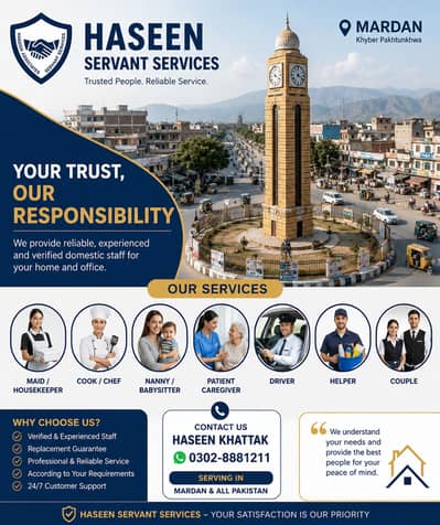 Looking for reliable and experienced domestic staff in Mardan?