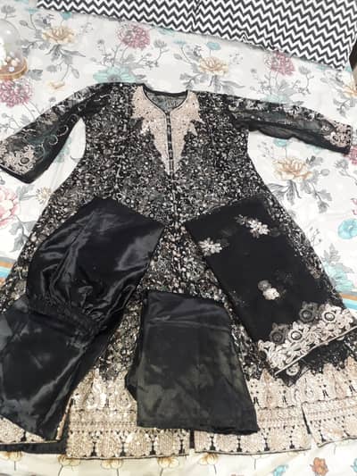 Net Maxi /Frock in Black colour