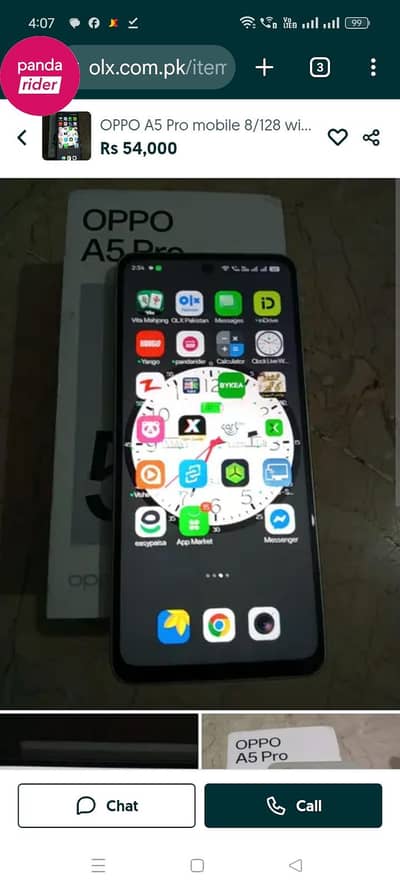 OPPO A5 pro mobile with box 8/128  ram warranty 6 month  5800 mAh
